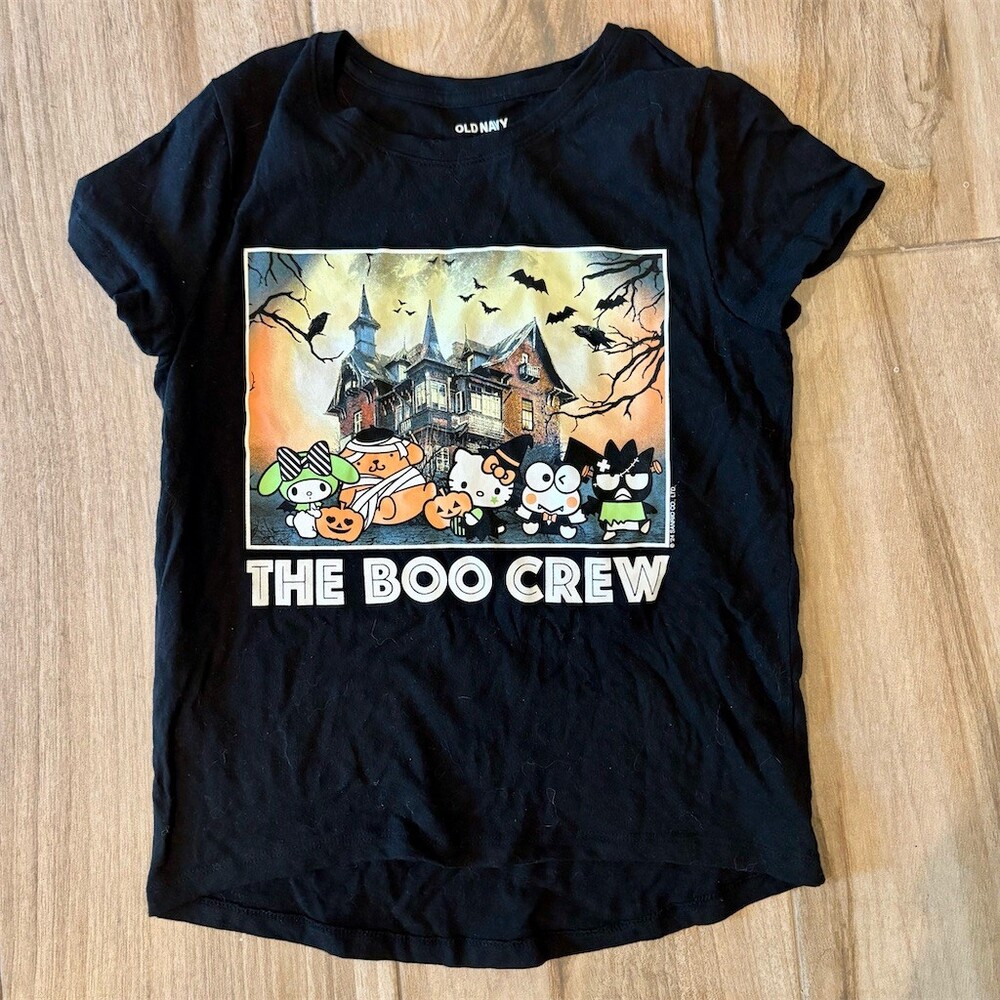 Old Navy Sanrio The Boo Crew Halloween Graphic T-Shirt Black Girls L 10-12